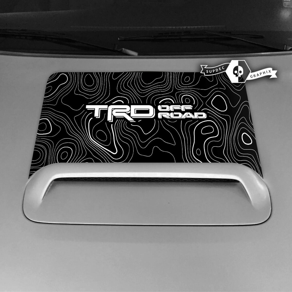 Toyota 4runner TRD Hood Scoop Aufkleber Aufkleber Grafik Topografische Karte 2020 2021 2022 2023
