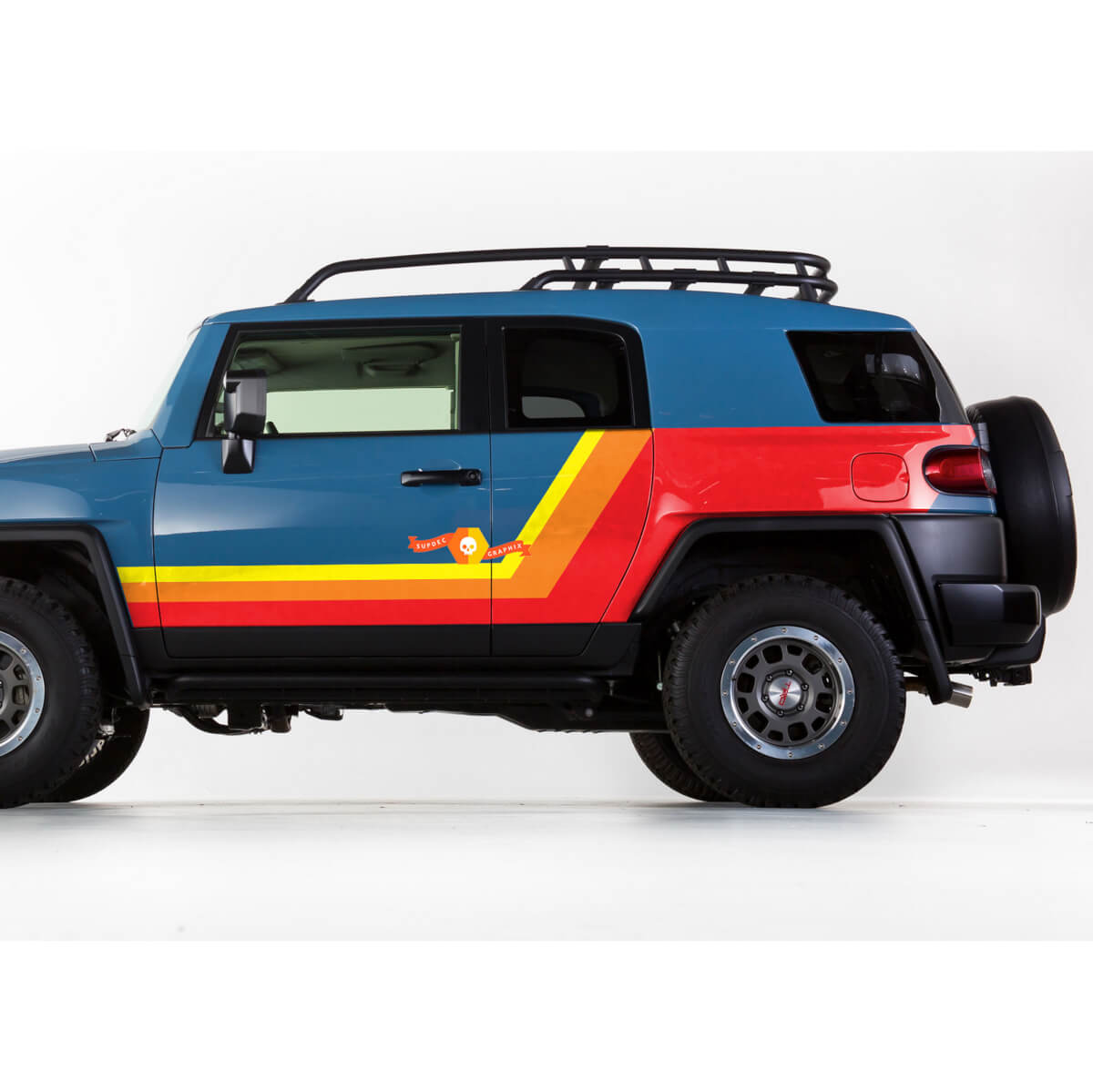 Pair Toyota FJ Cruiser Side Doors TRD Vintage Sunset Colors Sticker Decal SUV WrapVehicle Parts & Accessories, Car Tuning & Styling, Body & Exterior Styling!
