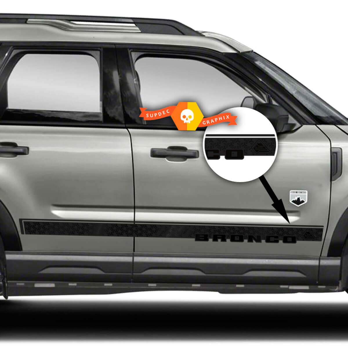 Marken-Türstreifen Vinyl-Aufkleber-Set für Musclecar Horse Sport