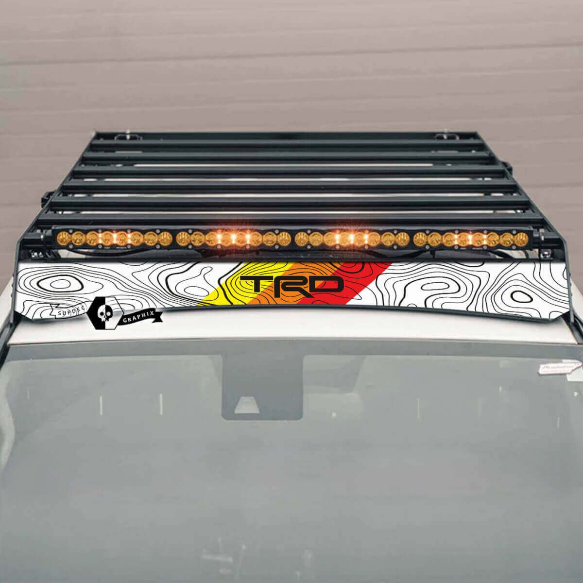 Topografischer Dachträger-Spoiler Vinyl-Aufkleber für Toyota 4Runner 2014-2023+