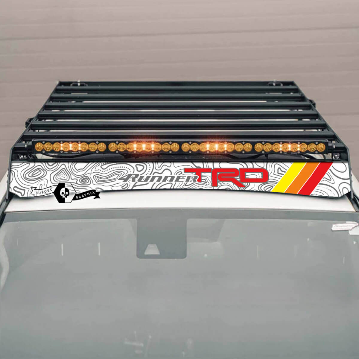 TRD Topografische Dachgepäckträger-Verkleidungsfolie für Toyota 4Runner 2014-2023+
