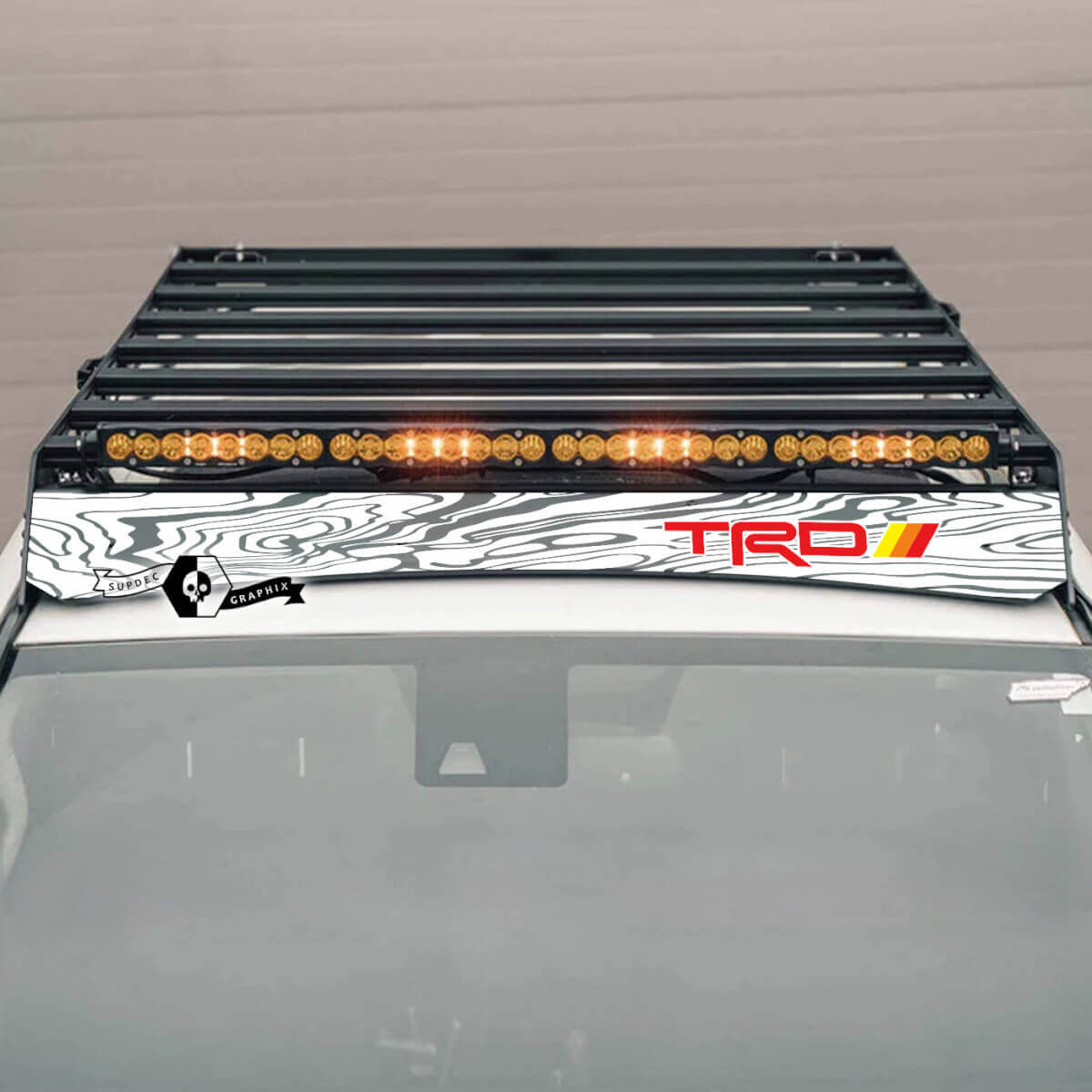 TRD Topographic Stil Dachgepäckträger Vinyl-Aufkleber für Toyota 4Runner 2014-2023