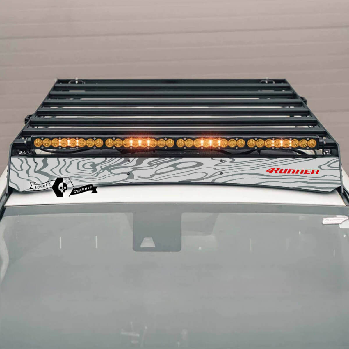 Dachträger-Aufkleber im Topografiestil für Toyota 4Runner 2014-2023