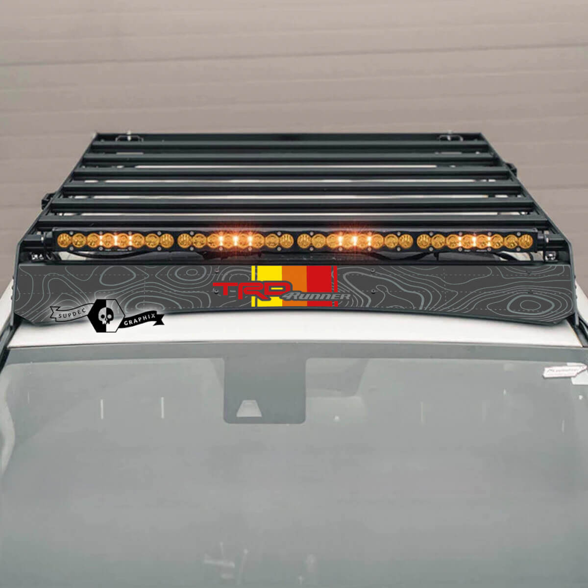 TRD Topographischer Kartenstil Dachträger Vinylaufkleber für Toyota 4Runner 2014-2023
