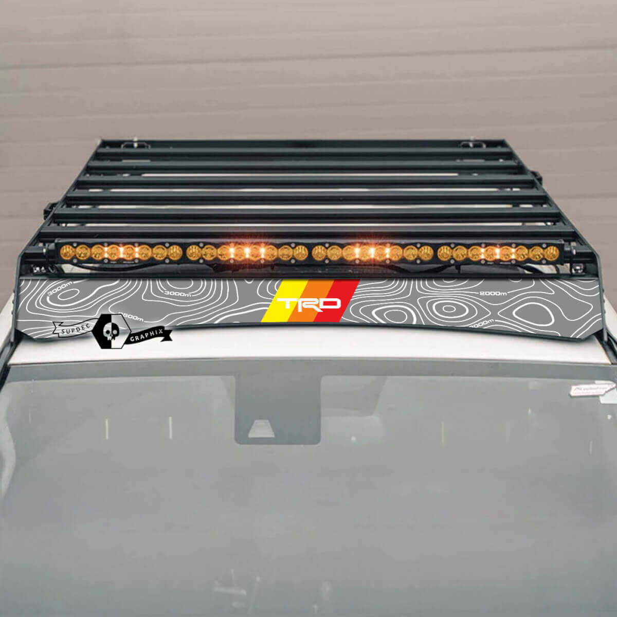 TRD Topographischer Vintage-Stil Dachträger Vinyl-Aufkleber für Toyota 4Runner 2014-2023