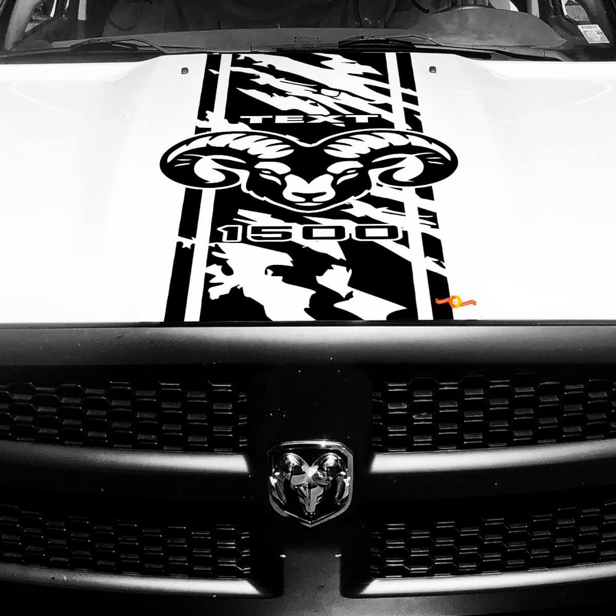 Hemi Used-Look Streifen Motorhauben Vinylaufkleber für Dodge Ram 1500