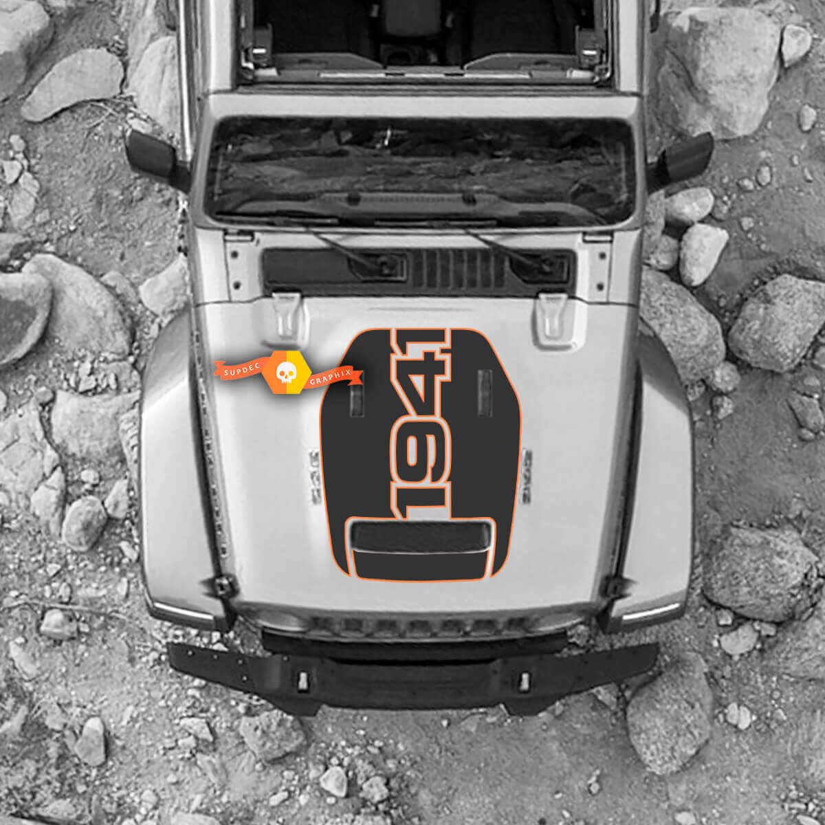 Motorhaube für 2021 2022 2023 Jeep 1941 Edition Wrangler Rubicon Aufkleber Grafik Vinyl SupDec Design
