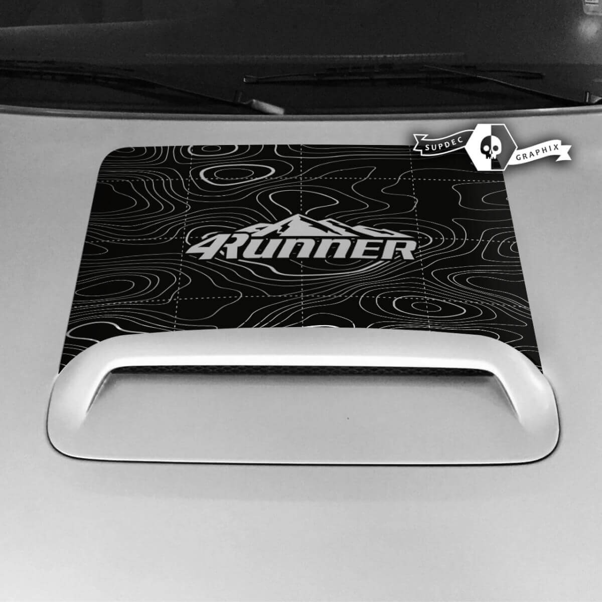 Topografische Karte Motorhaubeneinlass Vinyl Aufkleber für Toyota 4Runner TRD Off Road 2020-2023
