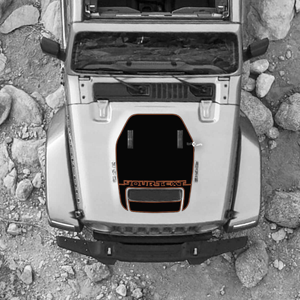 Kapuze für 2021 2022 2023 Jeep Mountains Wrangler Logo Rubicon Aufkleber Grafik Vinyl SupDec Design 2 Farben
