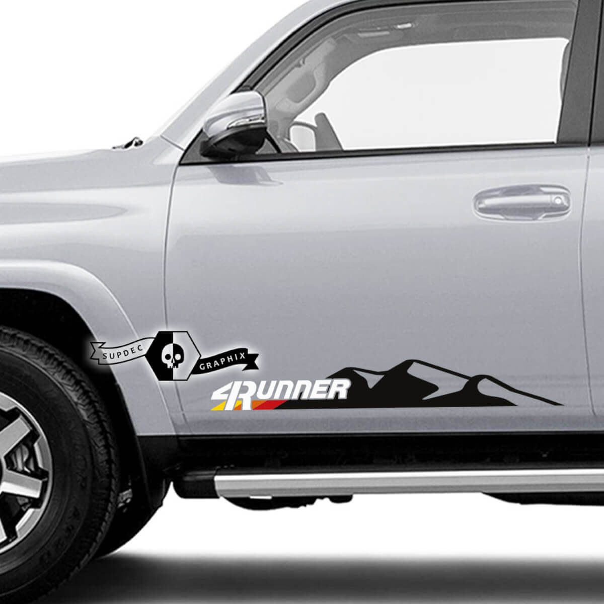 2 x 4Runner 2023 Seitentüren Vinyl Mountain Aufkleber Aufkleber für Toyota 4Runner TRD 2 Farben
