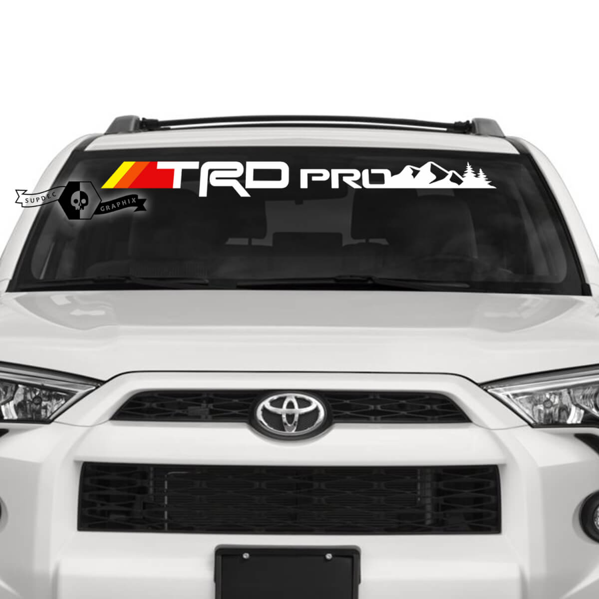 4Runner 2023 Windschutzscheibe Mountain SunSet Vinyl Logo Aufkleber Aufkleber für Toyota 4Runner TRD
