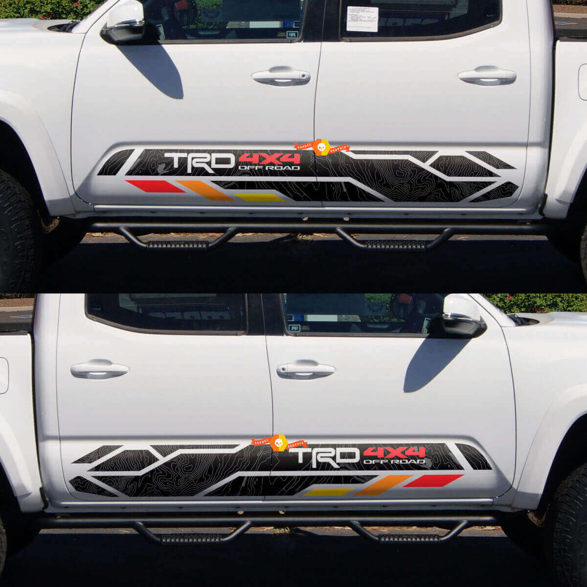 TRD 4x4 Offroad Topografischer Seiten-Tür Vinyl-Aufkleber für Toyota Tacoma 2005-2020