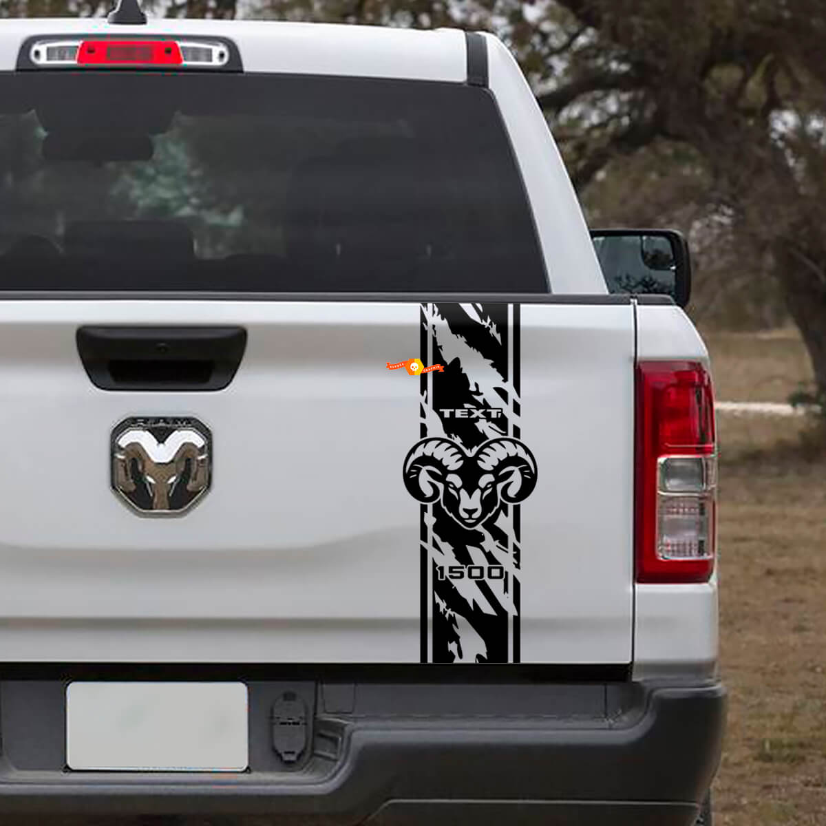 Hemi Used-Look Streifen Hecktür Vinylaufkleber für Dodge Ram 1500
