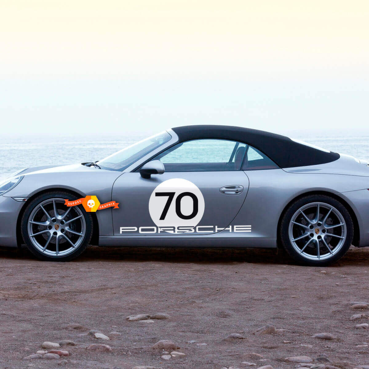 Heritage Style Rundschild Seitenaufkleber-Kit für Porsche 911 Speedster