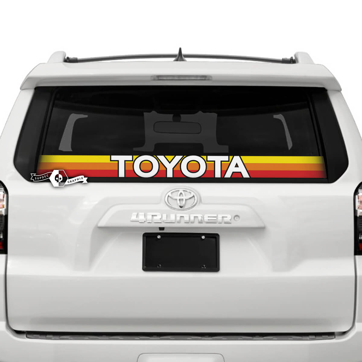 Toyota Windschutzscheibe Heckscheibe SunSet TriColor Vinyl Logo Aufkleber Aufkleber für Toyo
