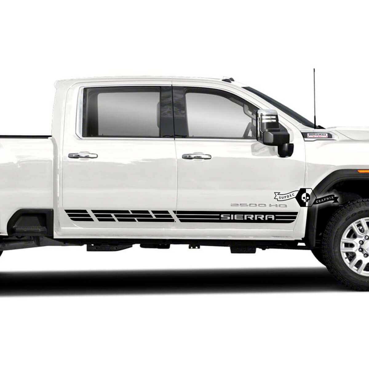 Sierra Schriftzug Seitenstreifen Vinyl-Aufkleber Set für GMC Sierra 2500HD 2022