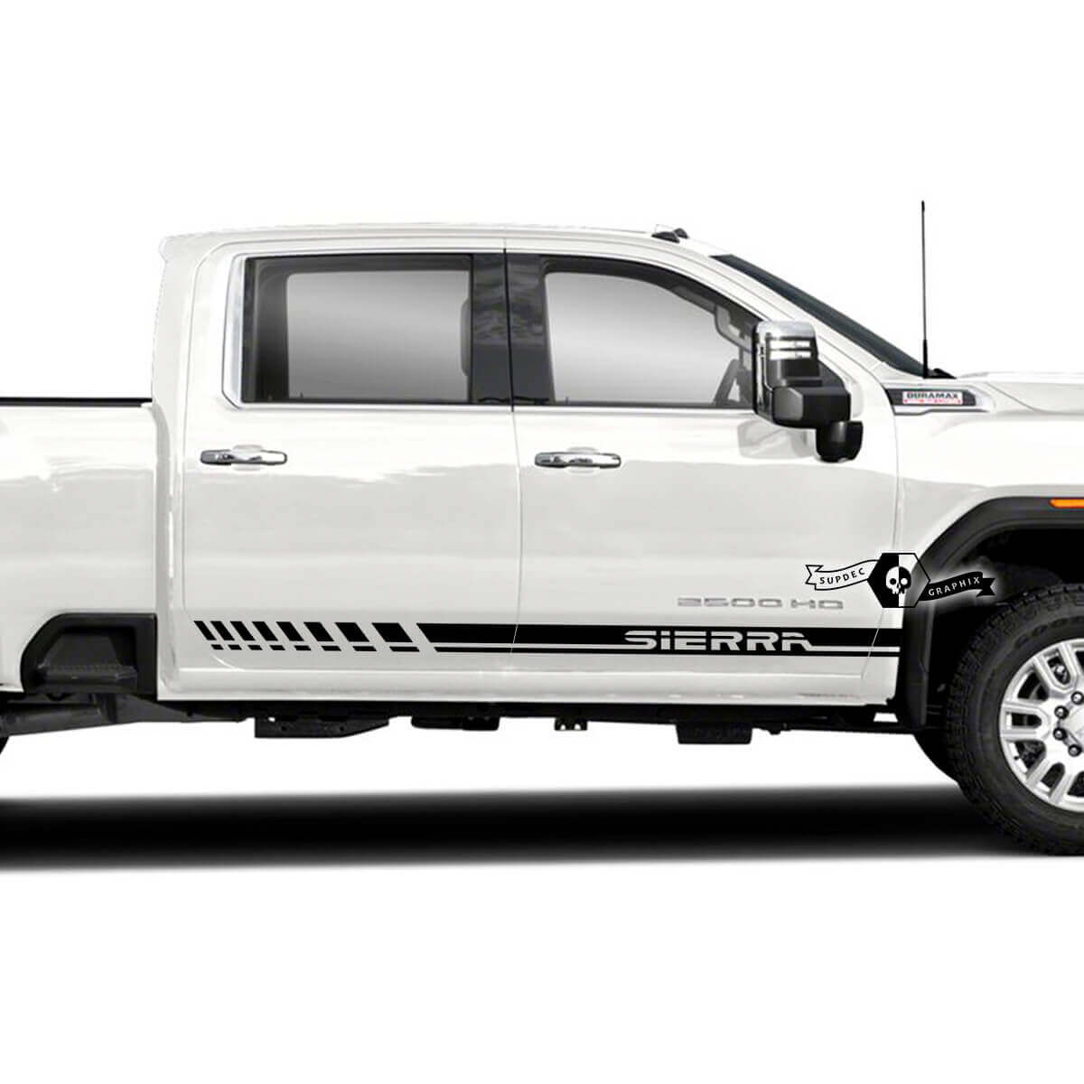 Schachbrett-Streifen Türvinyl-Aufkleber Für GMC Sierra 2500HD 2022