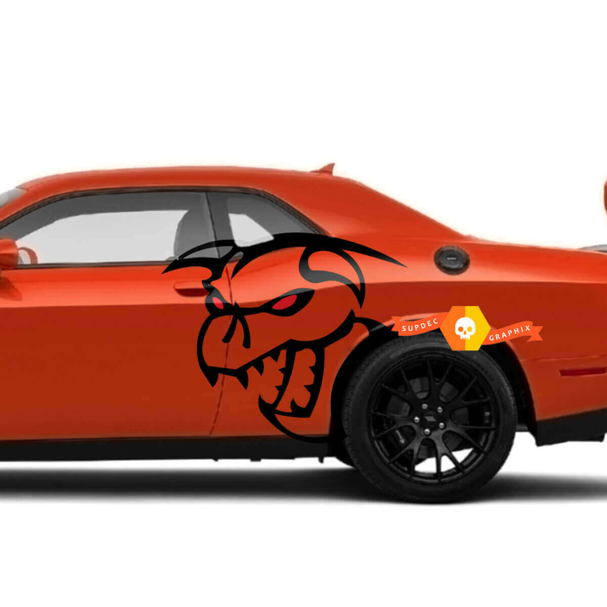 Hellcat Demon Style Kotflügel Vinylaufkleber-Set für Dodge Challenger Charger