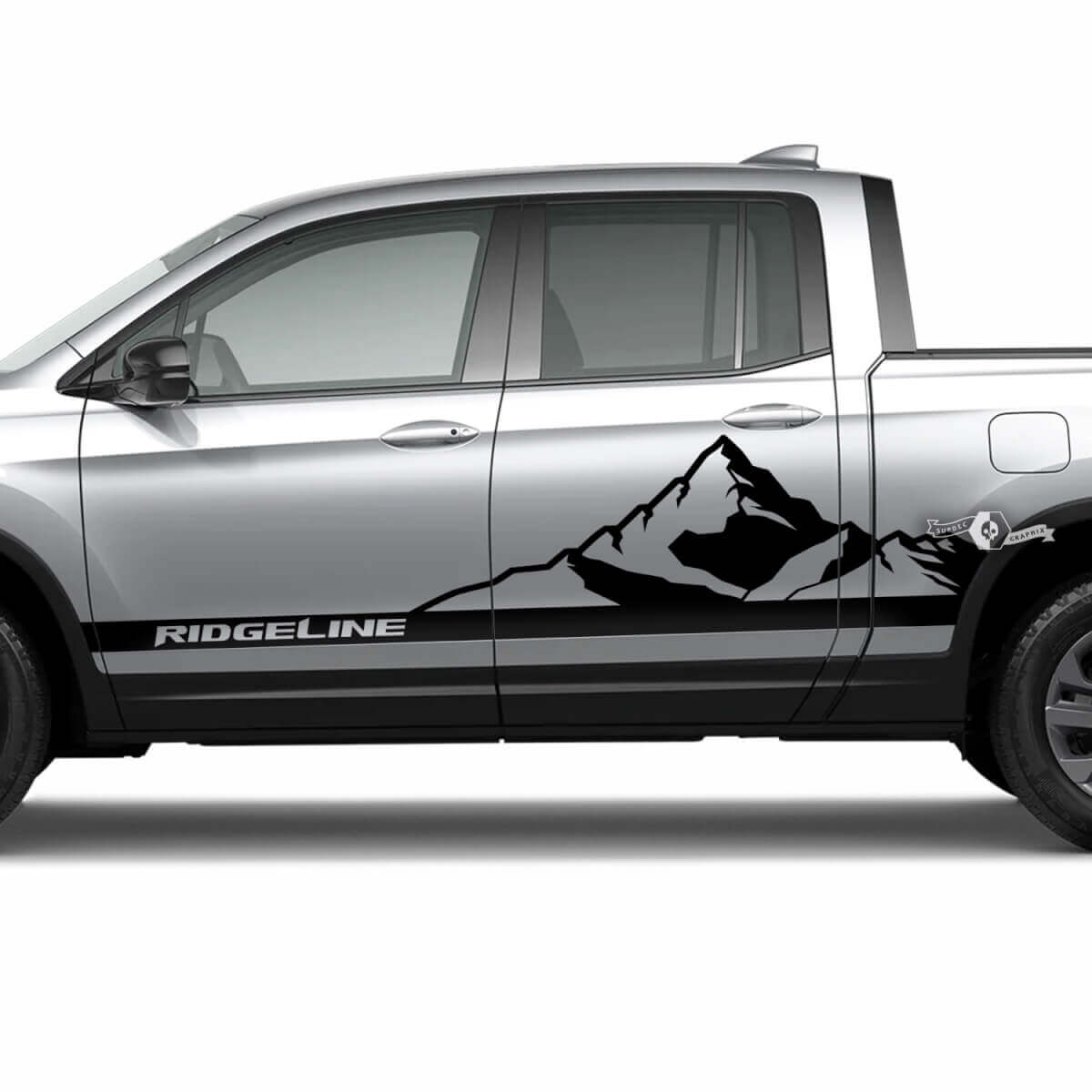 Paar 2023 Honda Ridgeline Mountains Vinyl Karosserie Türen Aufkleber Aufkleber Grafiken
