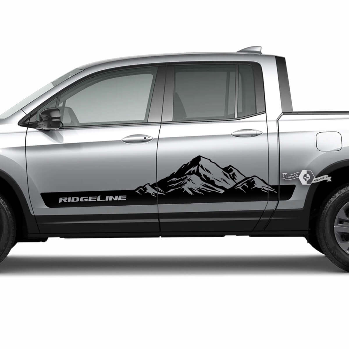 Paar 2023 Honda Ridgeline Mountains Vinyl Karosserie Seitentüren Aufkleber Aufkleber Grafiken
