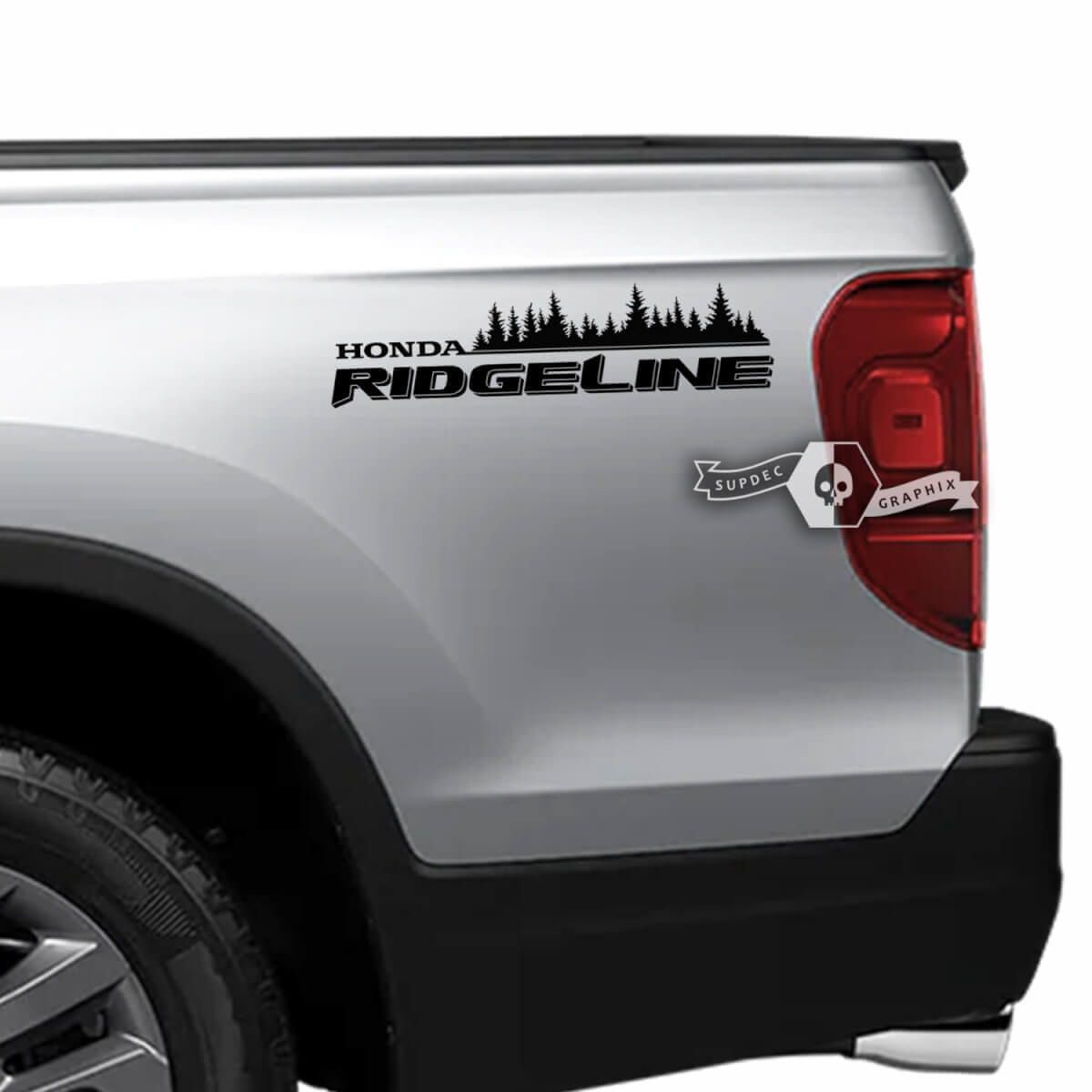 Ridgeline Forest Style hinteres Seiten-Vinylaufkleberset für Honda Ridgeline 2023