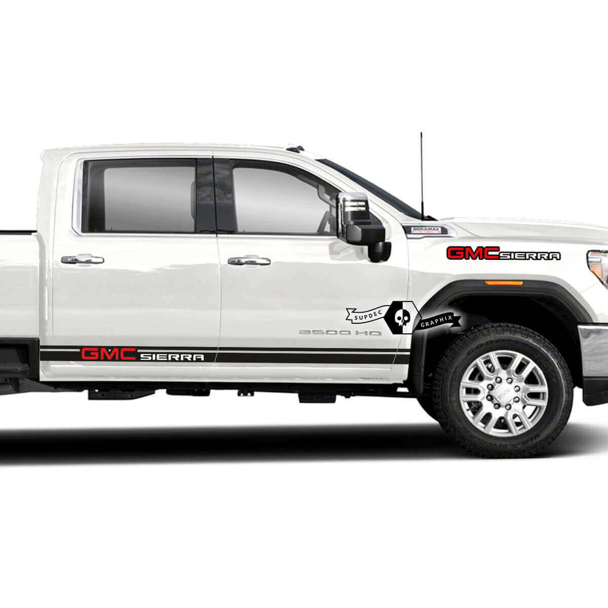 Sierra Schriftzug & Seitenstreifen Vinyl-Aufkleber-Kit für GMC Sierra 2500HD 2022