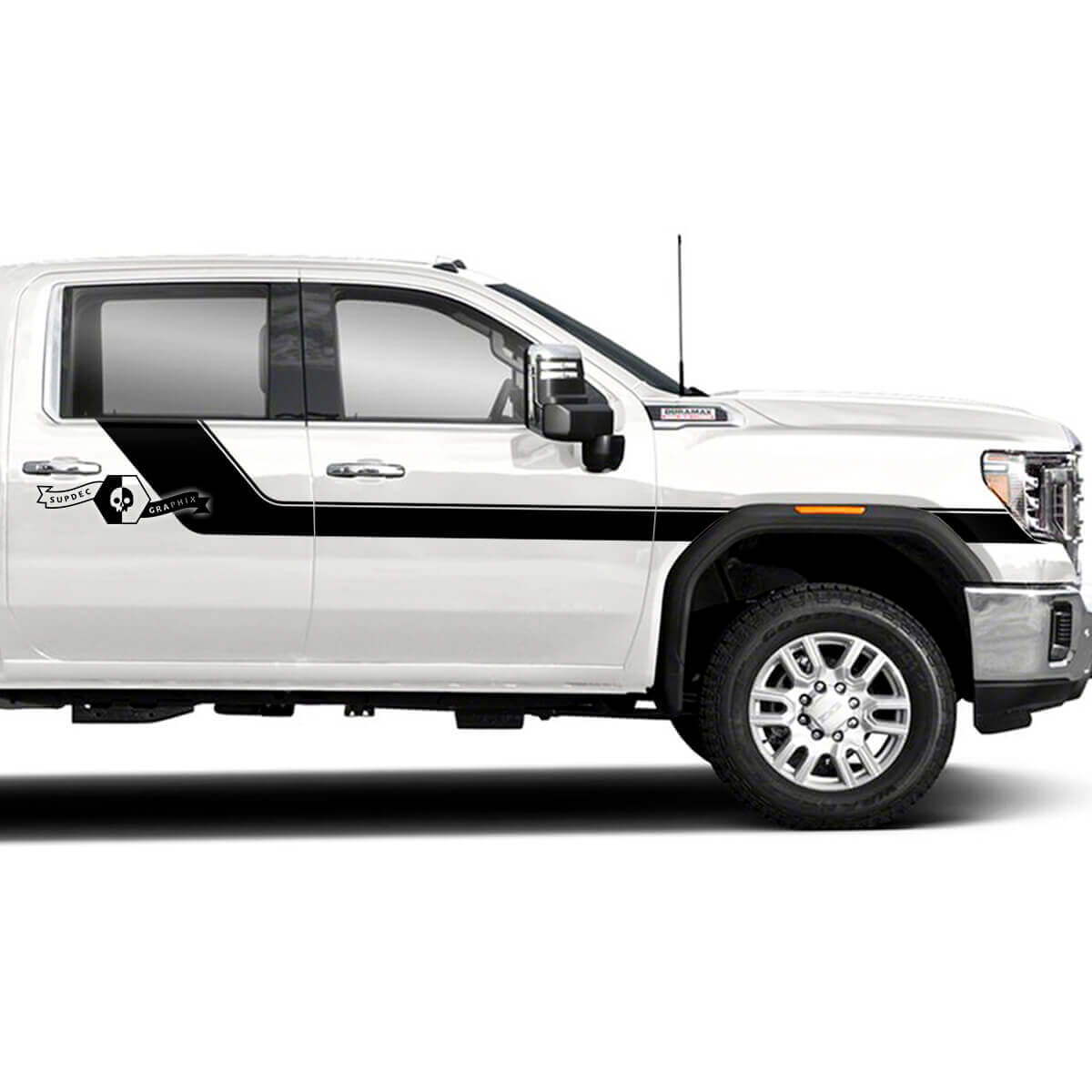 Akzent-Seitenstreifen Vinyl-Aufkleber Set für GMC Sierra 2500HD 2022