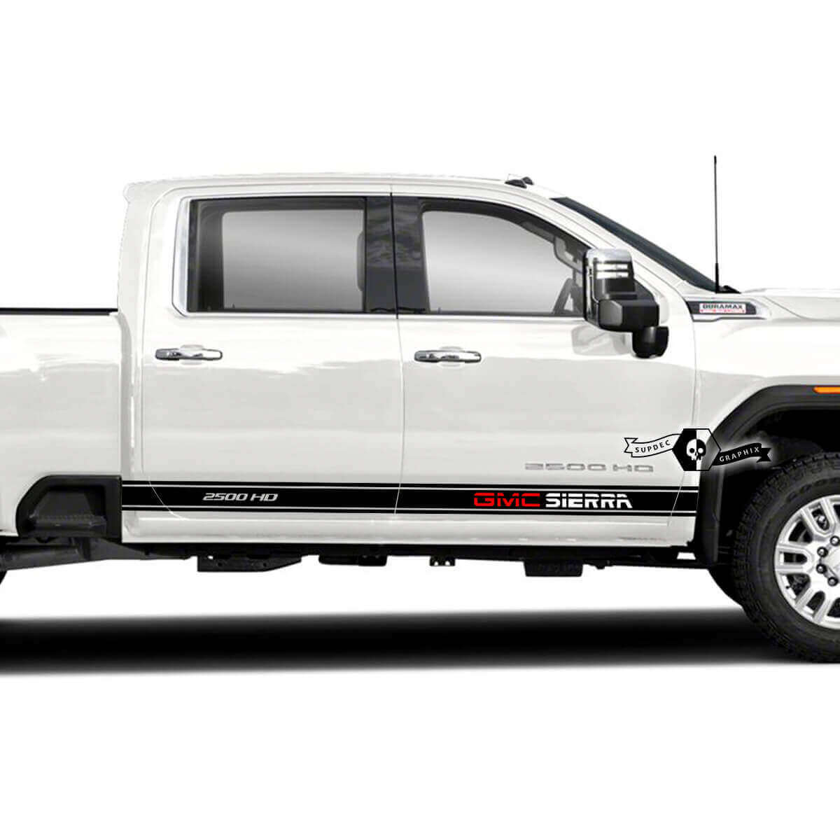 Markenbeschriftung Seitenstreifen Vinyl Aufkleberset für GMC Sierra 2500HD 2022