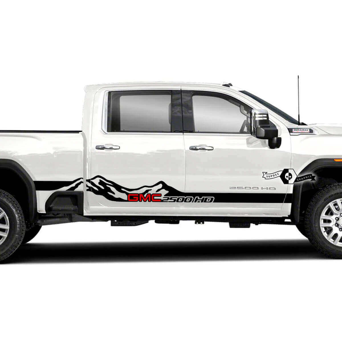 Mountains Style Seitenstreifen Vinyl-Aufkleber Dekor für GMC Sierra 2500HD 2022