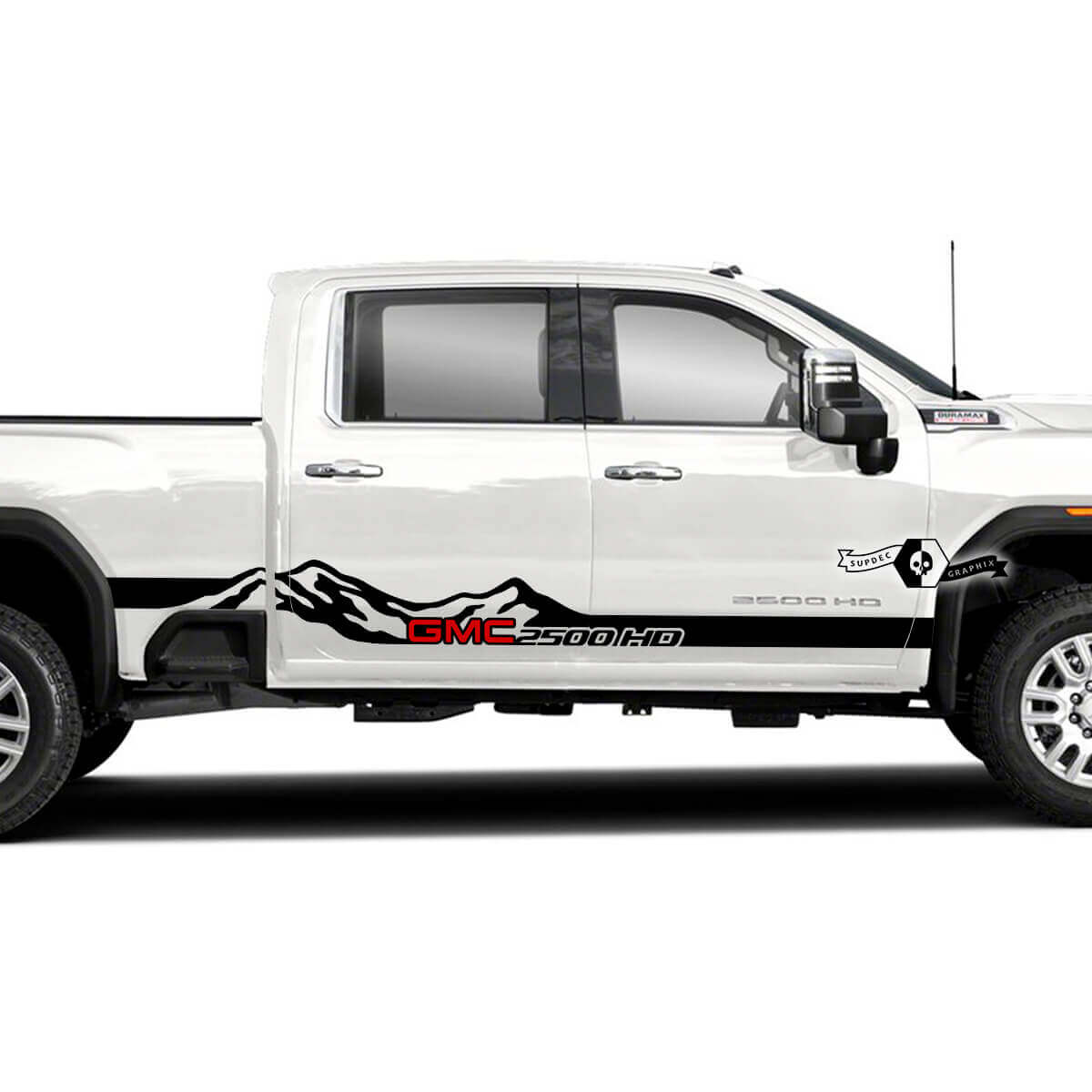 Paar GMC Sierra 2500HD 2022 Seiten Logo Mountaintüren Vinyl Streifen Aufkleber Aufkleber Decal für GMC Sierra Panel Grafiken 2 Farben
