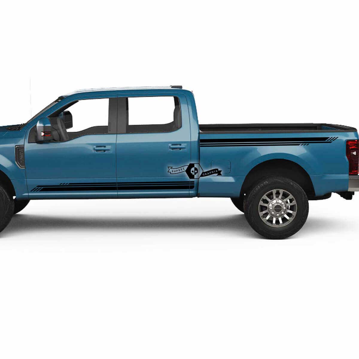 Paar Musclecar Super Duty 2023 Rocker Panel Streifen Karosserie Türen Bettlinie Kotflügel Aufkleber Seitenaufkleber Grafik Vinyl 2 Farben
