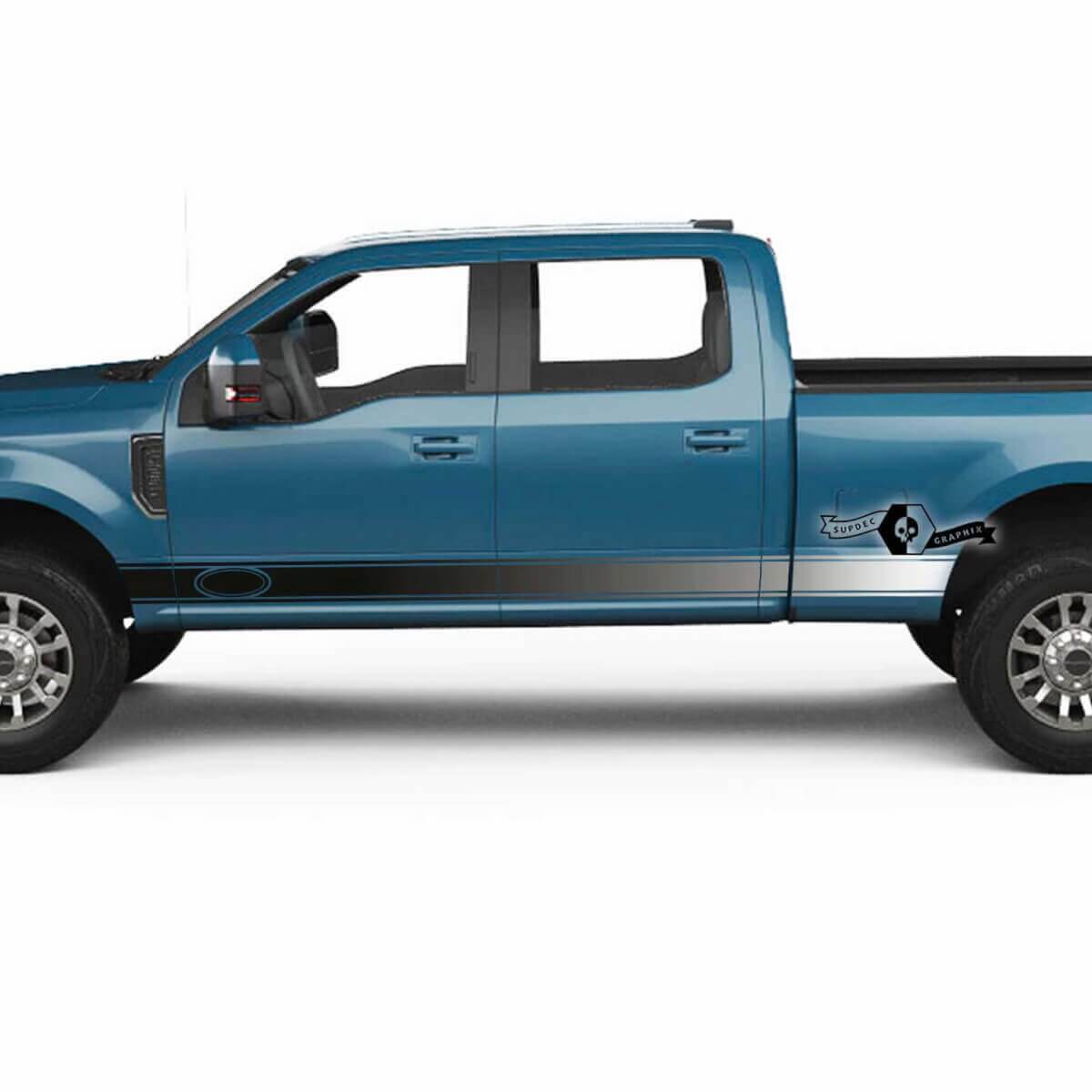 Gradient-Streifen Schweller Vinyl Aufkleber für Musclecar Super Duty