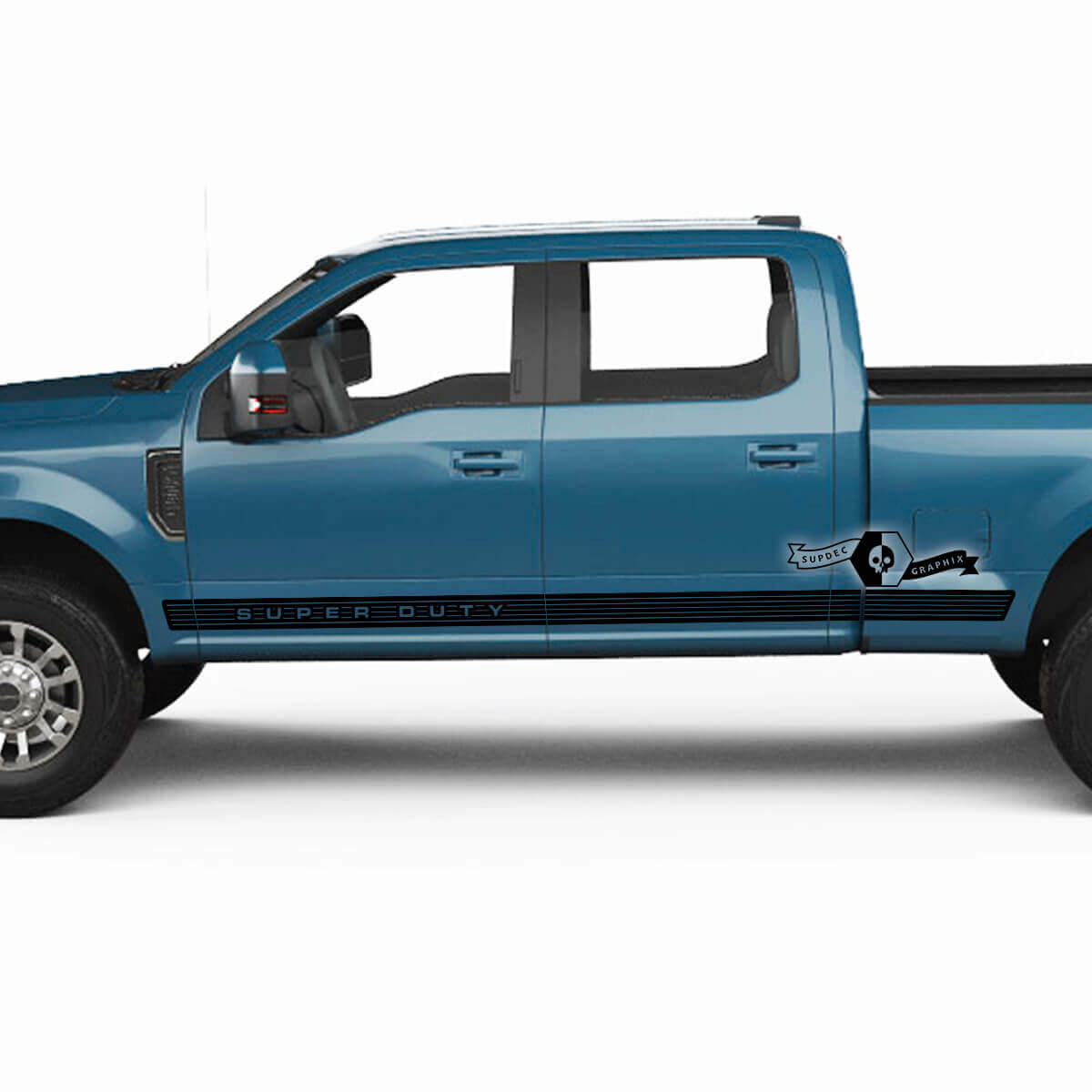 Paar Musclecar Super Duty 2023 Rocker Panel Lines Logo Body Doors Aufkleber Seitenaufkleber Grafiken Vinylstreifen
