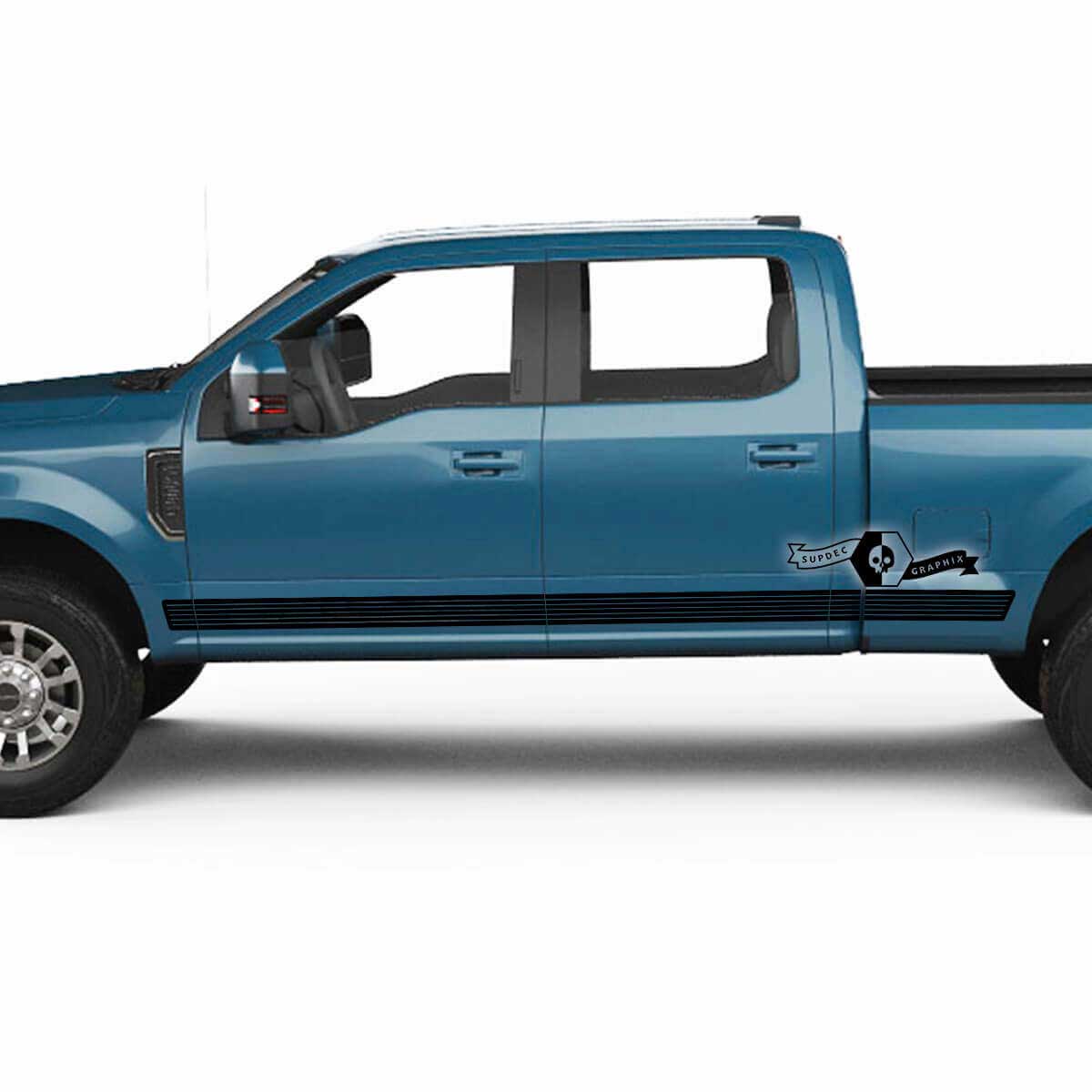 Paar Musclecar Super Duty 2023 Rocker Panel Lines Logo Body Doors Aufkleber Seitenaufkleber Grafiken Vinylstreifen
