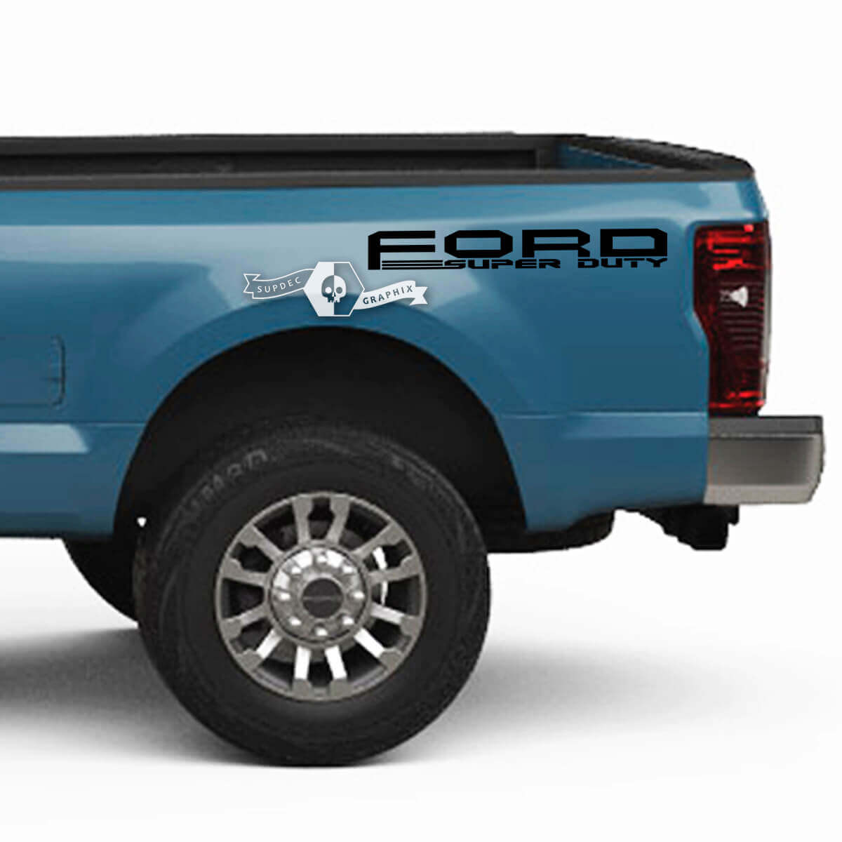 Paar Ford Super Duty 2023 Logo Bed Fender Aufkleber Seitenaufkleber Grafik Vinyl
