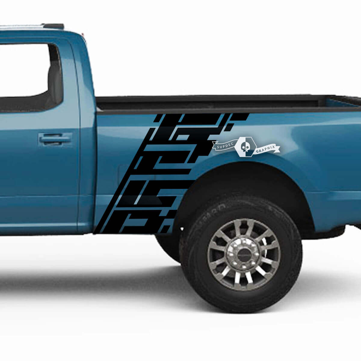 Paar Ford Super Duty 2023 Body Fender Bed Geometry Splash Aufkleber Seitenaufkleber Grafik Vinyl
