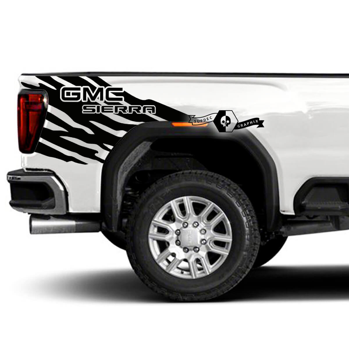 Schmutzabweiser Hintere Seitenstreifen Vinyl-Aufkleber Paar für GMC Sierra 2500HD