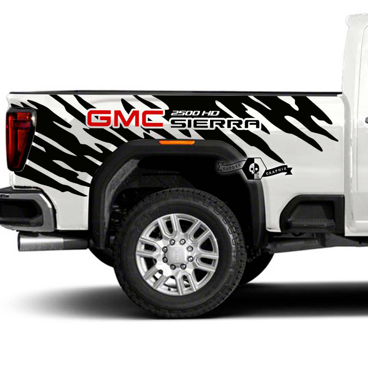 Schlammspritzschutz Heckseiten Vinyl Aufkleberset für GMC Sierra 2500HD 2022-23
