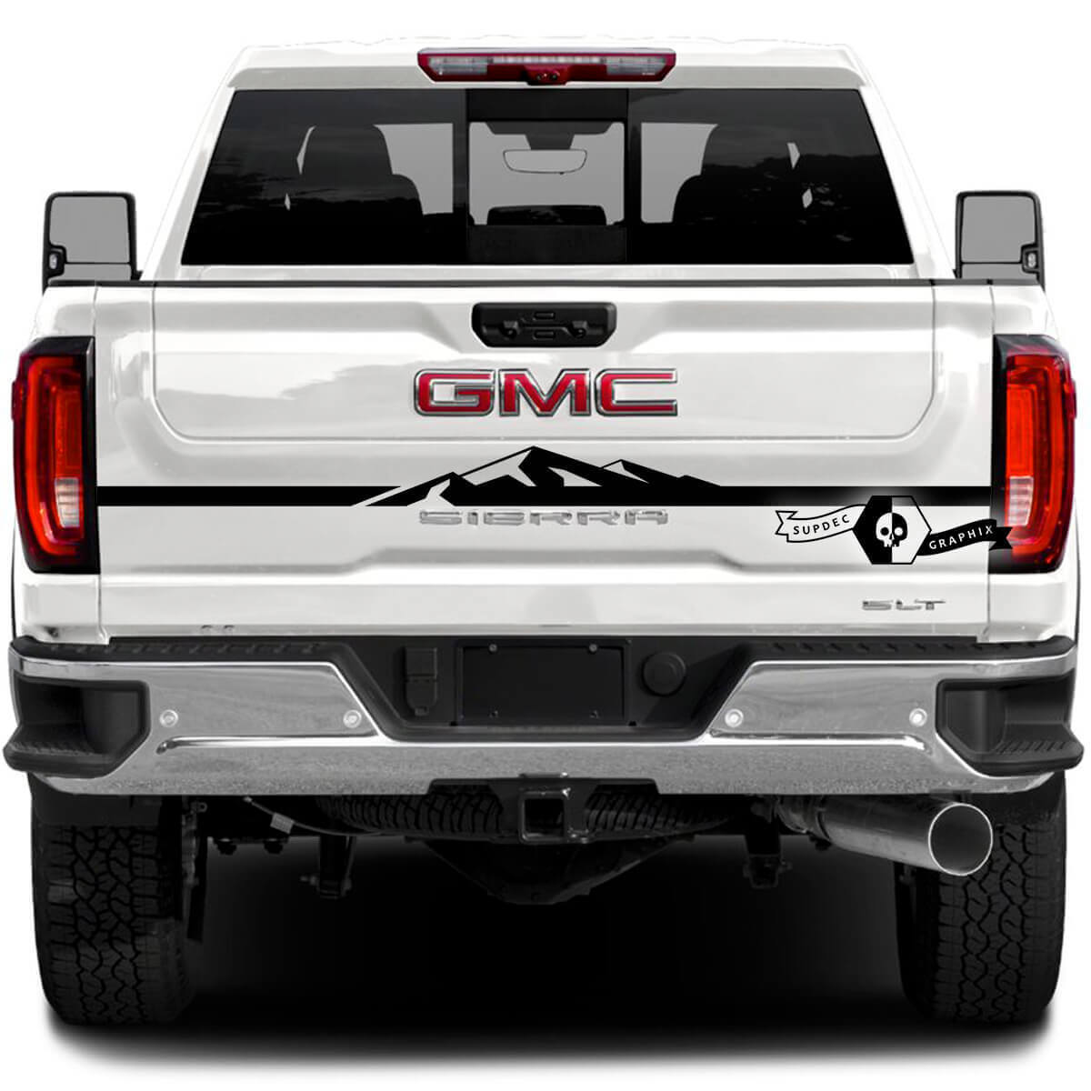 Mountain Style Streifen Heckklappen-Vinylaufkleber für GMC Sierra 2500HD 2022-23