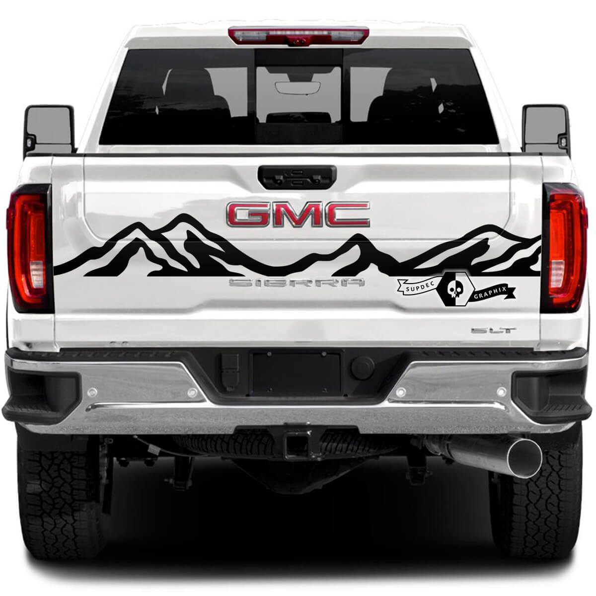 Mountain Range Heckklappen-Vinylaufkleber für GMC Sierra 2500HD 2022-2023