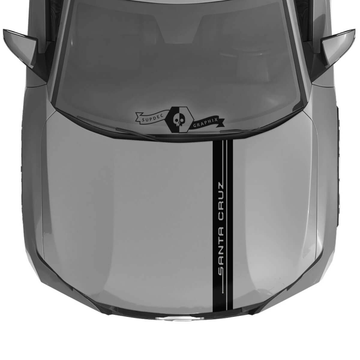Markierte doppelte Motorhaubenstreifen Vinylaufkleber für Hyundai Santa Cruz