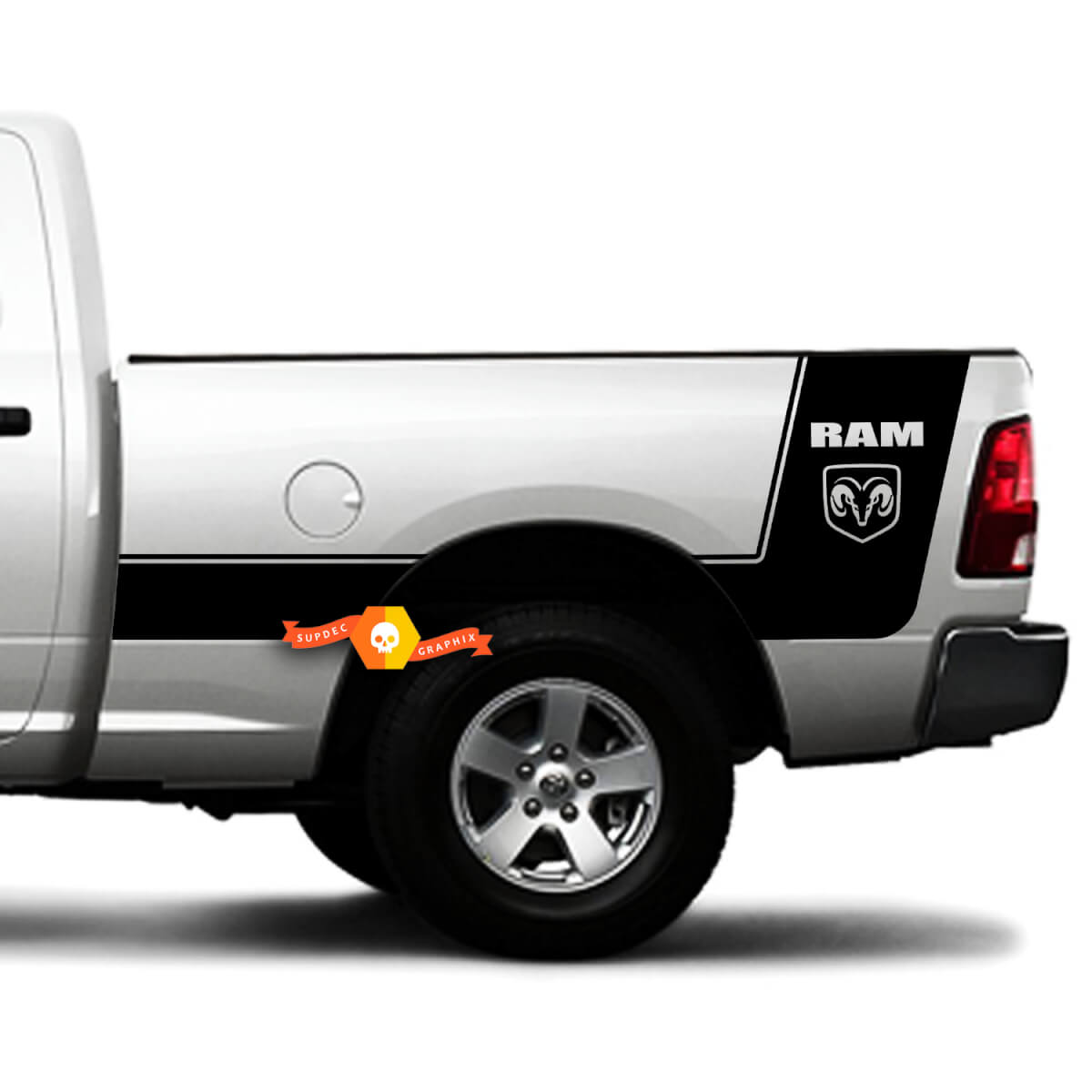 Dodge RAM 1500 2500 RT Laramie Bed Vinyl Stripes Truck Custom Aufkleber
