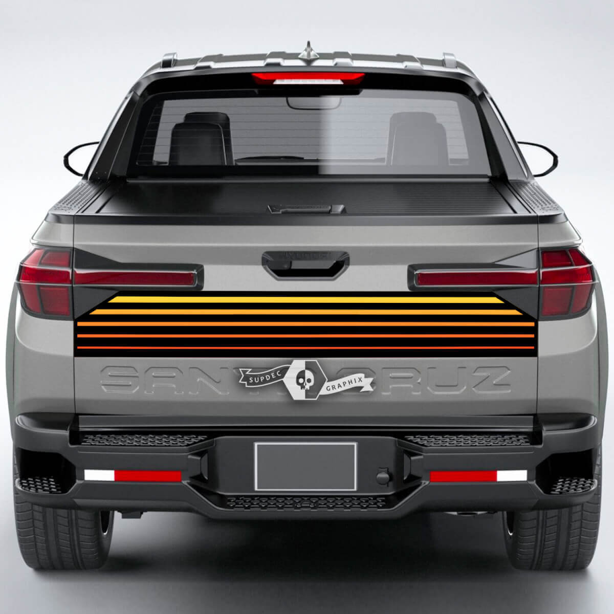Hecklinien-Sonnenuntergang-Vinyl-Heckklappen-Aufkleber, passend für Hyundai Santa Cruz 2023
