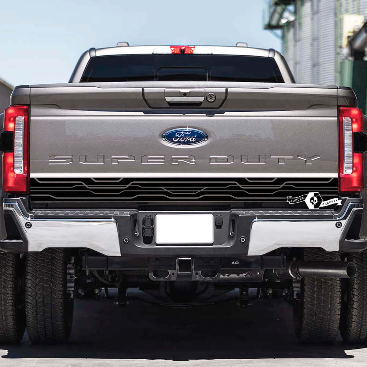 Heckklappe Ford Super Duty 2023 Geometrie Linien Vinyl Aufkleber Aufkleber Grafiken
