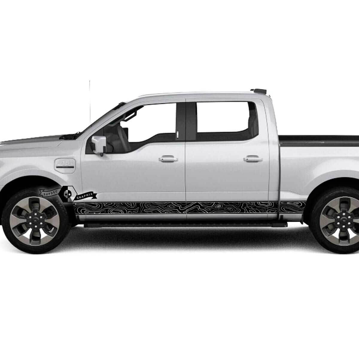 Paar Musclecar truck Lightning 2022 2023 Rocker Panel Logo Streifen Karosserie Türen Aufkleber Seitenaufkleber Grafik Vinyl
