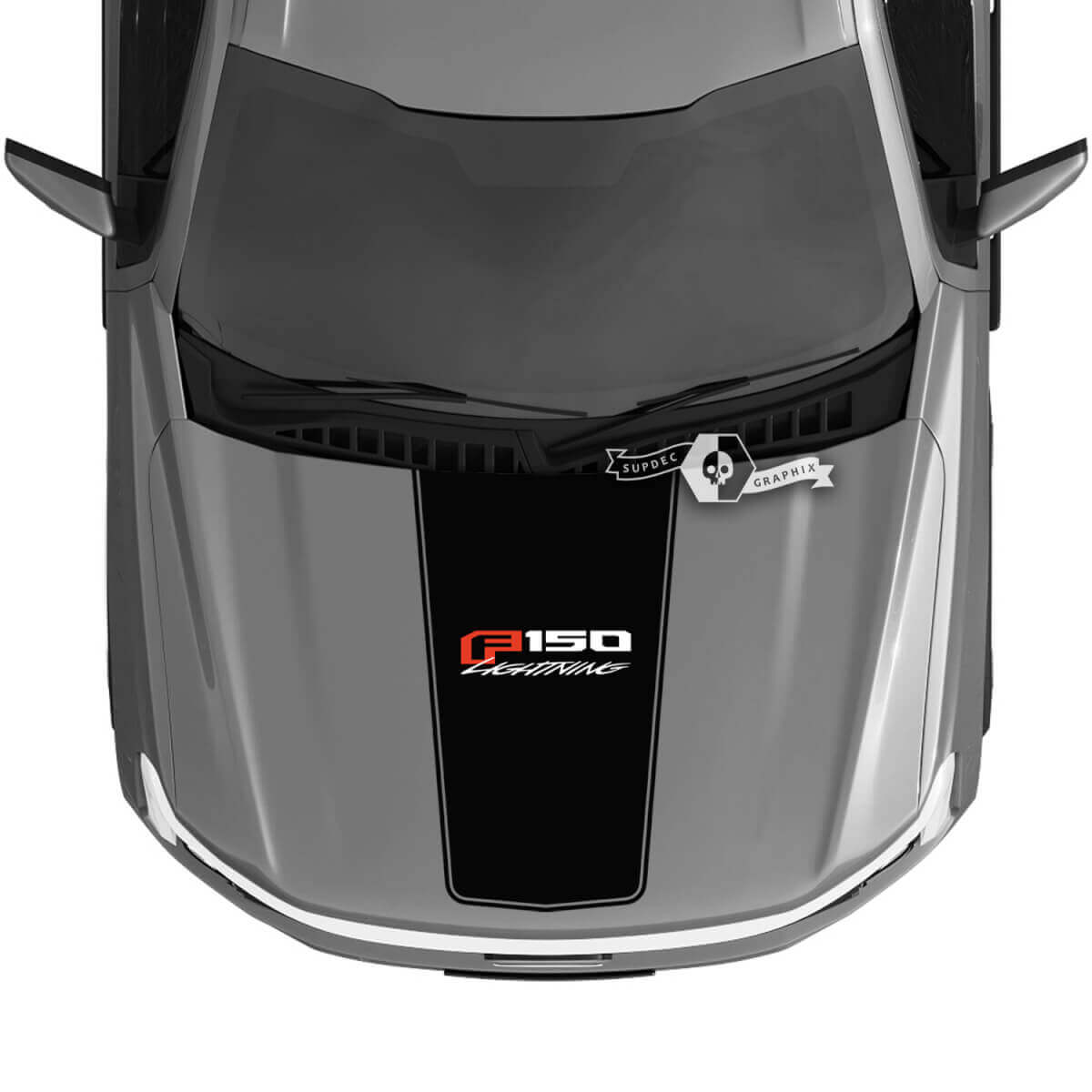 Hood Ford F-150 Lightning 2022 2023 Blackout Lightning Trim Aufkleber Aufkleber Grafik Vinyl Logo 3 Farben

