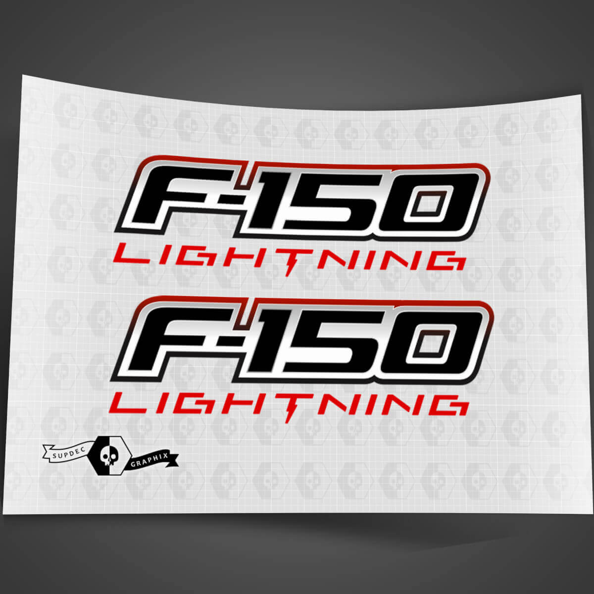 Paar Ford F-150 Lightning 2022 2023 Türen Logo Aufkleber Sticker Grafiken Vinyl Supdec Design
