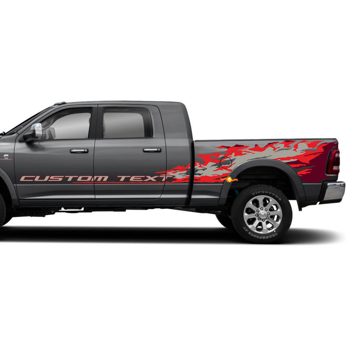 Custom Text Splash Style Seiten Vinyl Aufkleber Set für Dodge Ram