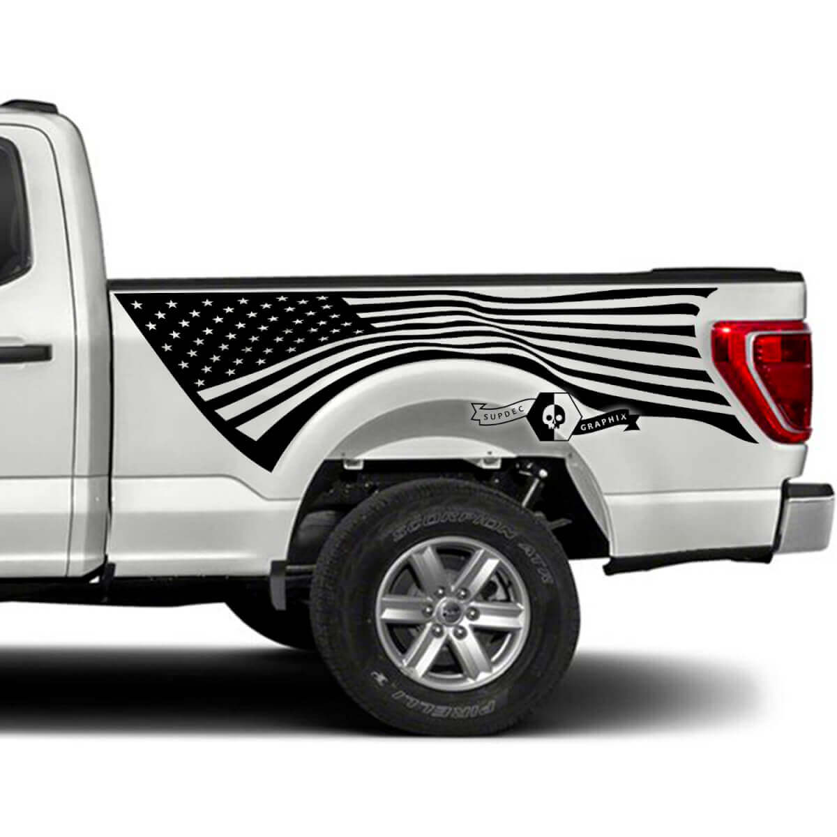 USA-Flaggen-Bettseiten-Vinylaufkleber-Kit für Musclecar Pickup XLT
