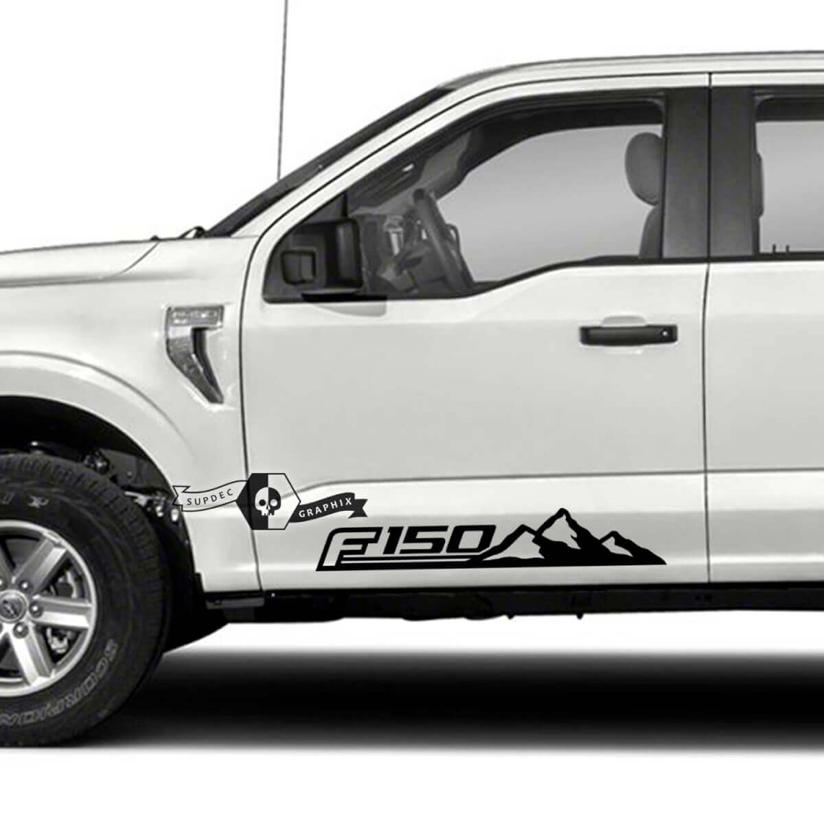 Paar Ford F-150 Lightning 2022 2023 Türen Logo Aufkleber Seitenaufkleber Grafiken Vinyl Supdec Design
